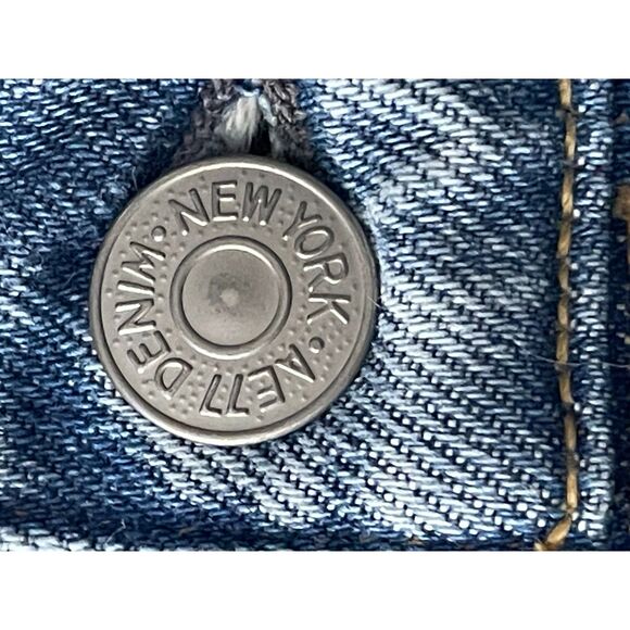 AE77 Mom Jean Distressed High Rise 00 Short Frayed Hem Organic Denim - Picture 6 of 8